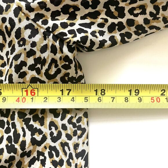 J. CREW Women's 100% Silk Button-Up Dress Shirt Blouse Top in Leopard Print - Picture 7 of 14